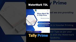 Water Mark TDL in Tally Prime for invoice printing ✨✨#tallyprime #tallysoftware #tdl #tallysolutions
