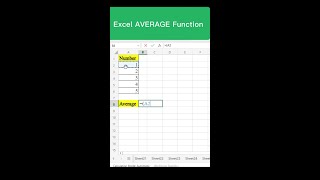 Excel AVERAGE Function #shorts