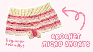 how to crochet easy striped shorts for BEGINNERS | crochet shorts tutorial ♡