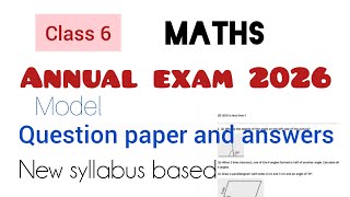 Class 6 Maths Annual exam model question paper and practice 2026