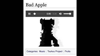 Bad Apple Played on MediaWiki with pure CSS