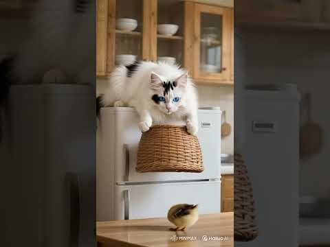 Will the Chick Outsmart the Cat? #cat #catlovers