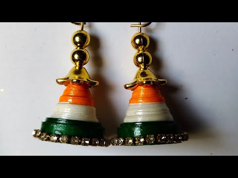 Fancy Girls! stylish earings| Handmande jewelry idea| Indian tricolour craft| independence day craft