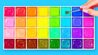 DIY Rainbow Palette! 🌈 Amazing Paint Mixing Tricks by Slime Sam
