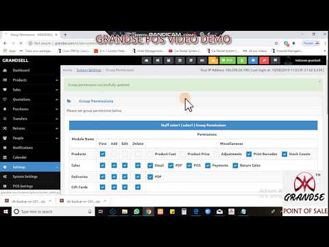 how to setup group permision on grandse pos billing software?