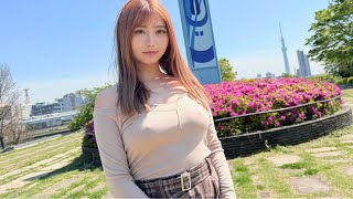 【ノーブラ散歩】ミス東大が川沿いの公園でお散歩してみたら...