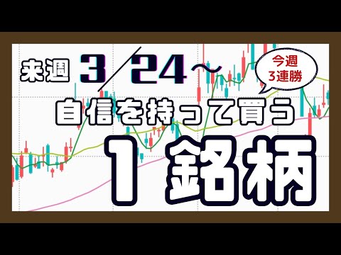 来週（3/24〜）専業投資家が自信を持って買う1銘柄