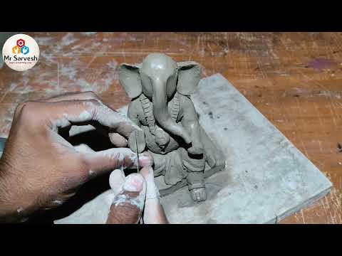 Ecofriendly ganpati making process / ganesh murti making  easy / Ganpati murti