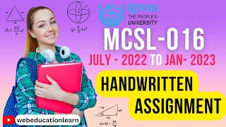 MCSL-016 | Handwritten Assignments| BCA- 4 | IGNOU BCA Assignments | 2022-2023 | #ignou  #bca #free