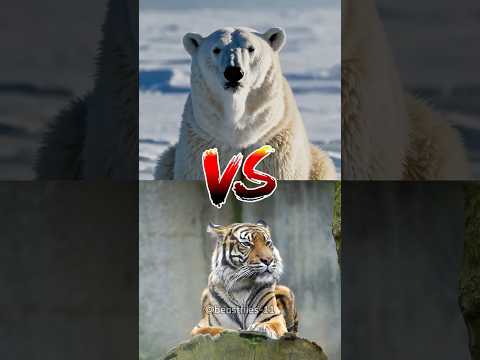 Polar Bear vs Siberian Tiger—Who wins in a fight? #wildanimals #tigers #shorts #polarbear #reels