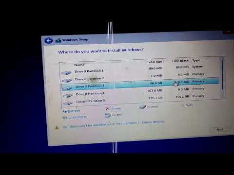 Windows can't installed on drive 0 partition 1| the selected disk is of the gpt without losing data