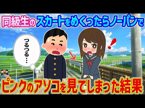 【2ch馴れ初め】同級生のスカートをめくったら、まさかのノーパンでピンクのアソコを見てしまった結果…【ゆっくり】