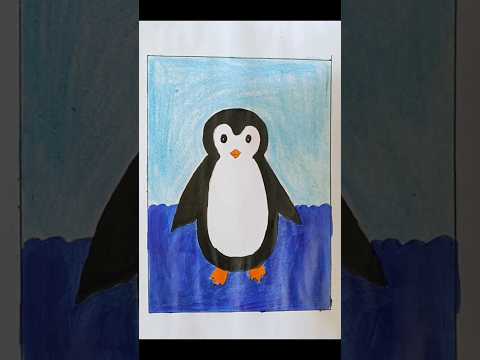 how to draw a Penguin 🐧 #penguindrawing #kidsart #kidsdrawing