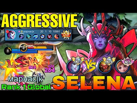 Aggressive Selena 20 Kills HyperCarry Mode - Top 1 Global Selena by марнас|к - Mobile Legends