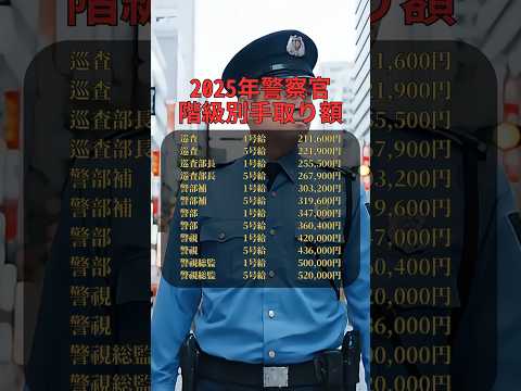 2025年警察官階級別手取り額