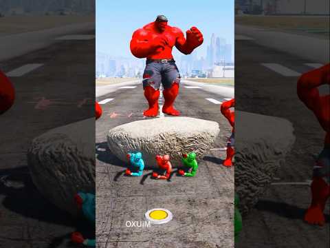 GTA V: Hulk Epic Rescues Spider-Man Brothers from Red Hulk Brothers! 🔥 #gta5 #shorts