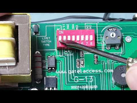 Gate1® GA2000 slide gate opener dip switch setting