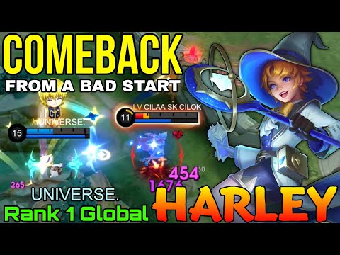 Deadly Magician Harley Comeback From BadStart - Top 1 Global Harley by UNIVERSE. - Mobile Legends