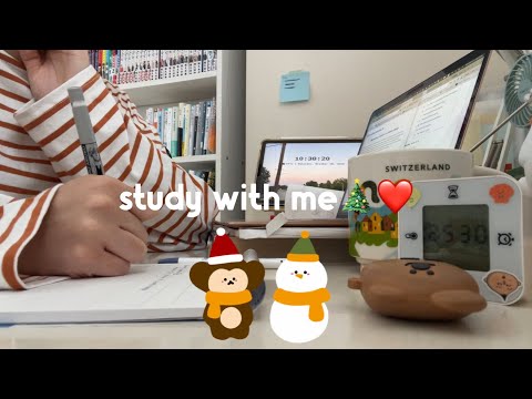 【作業用】🎄🎅🏻study with me | 30分×2 |クリスマスっぽいbgm付き❄️