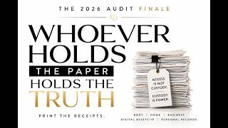 THE 2026 AUDIT FINALE: Whoever Holds the Paper Holds the Truth