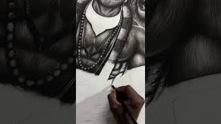 Hyper Realistic Hanuman Ji Drawing WIP #art #drawing #hanuman #shorts
