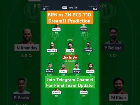 BRN vs ZA Dream11 Prediction | Dream11 Team Of Today Match | Dream11 Prediction Today Match