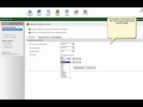 Exporting you carts data in Pinnaclecart