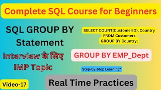 GROUP BY with Aggregate Functions | SQL GROUP BY Clause Tutorial | Data Grouping Made Easy | #sql