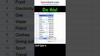 01 How to automatically sum numbers in Google Sheets #googlesheets #googlesheetstips