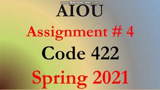 AIOU Code 422 Solved Asignment No.4 Spring 2021 || Organising Library Resources | Level: Bachelor/BA