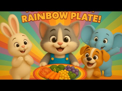 YUMMY YUMMY RAINBOW PLATE 🍎🍇🍊 Fun Colorful Food Song for Picky Eaters
