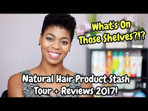 What's On Those Shelves? GIGANTIC Natural Hair Product Stash Tour + Reviews 2017 - NaturalMe4C