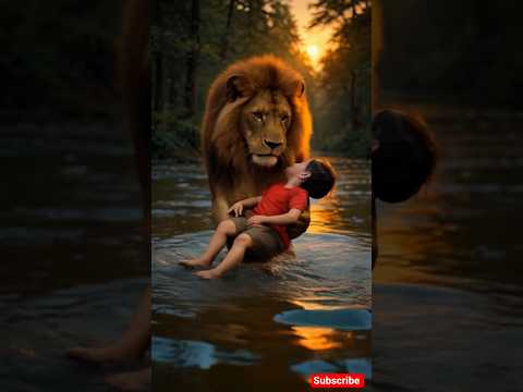 Lion Saved This Little Boy || #shorts #lionrescue #divinemiracle #animalhero #shortsfeed