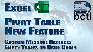Microsoft Excel - Pivot Table: No Records Message on Drillthrough Feature (Show Details)