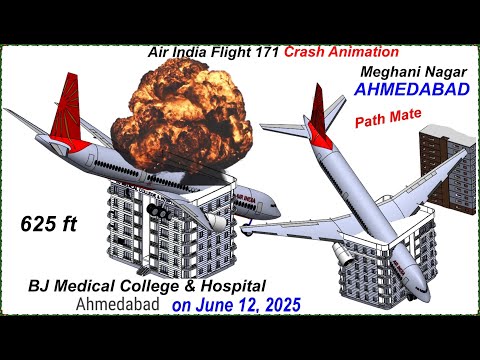 Air India 171 crash animation in 3D CAD, #Solidworks, #motion, #pathmate, #motionstudy