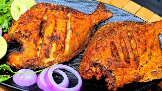 crispy whole pomfret fry| pomfret masala fry| tawa fish fry | fish fry indian style |fish fry recipe