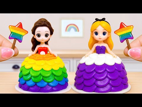How to Make Mini Princess Cakes [4K] 🌈👑 Creative DIY Satisfying