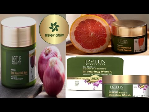 Lotus Botanicals Sleeping Mask, Red Onion Hair Mask, Vitamin C Night Cream Product Unboxing