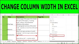 How to Change the Width of a Column in Excel