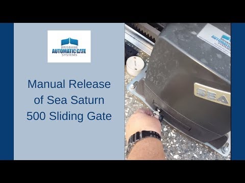 Manual Release of Sea Saturn 500 Fast Sliding Gate Opener/Operator/Motor