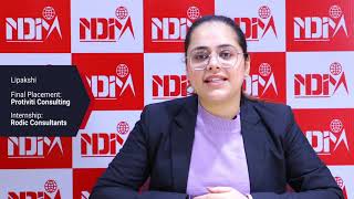 NDIM Placement | Lipakshi Placed at Protiviti Consulting | NDIM Top PGDM | NDIM Best MBA in Delhi |