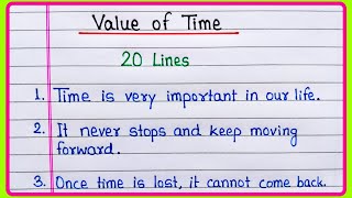 20 lines on Value of Time | Essay on Value of Time | Value of Time essay writing | Value of Time