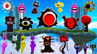 DESTROY MR SUN TREE FUN COMPUTER EVOLUTION ALL SPRUNKI FAMILY SPARTAN KICKING in SKY CONSTRUCT Gmod