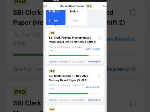 #sbiclerk #sbi l Testbook l Percentile 98%+/93%+/91%+ l Live mock test l #mocksolution#shorts