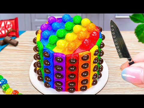 Tasty Rainbow Chocolate Kitkat Cake 🍫 Best Valentine Miniature Cooking Compilation 🌈 Cake Wonderland