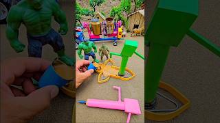 Mini hand pump water science project with orange concrete mixer & diy tractor cowfarm #shorts #yt