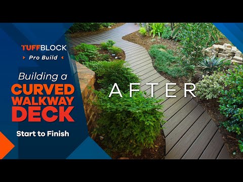 How To Build A Curved Walkway - Garden Deck Path - Off Front Of House - Floating Deck with TuffBlock