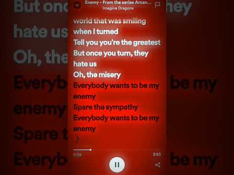 Enemy - Imagine Dragons #lyrics #spotify #imaginedragons #enemy #tiktoksong #fypシ #shorts
