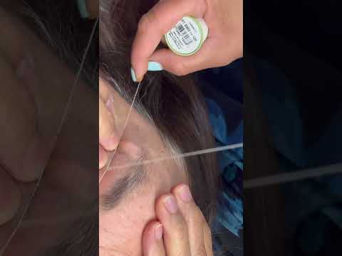 Eyebrow threading 🧵 mature skin #eyebrowtutorial #shorts