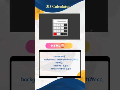3D Calculator using HTML & CSS | Simple UI Design for Beginners